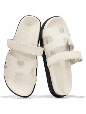 Women's White Leather Sandals Footwear Stylish with Plush & Soft Insole